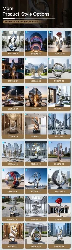 stainless steel abstract sculpture