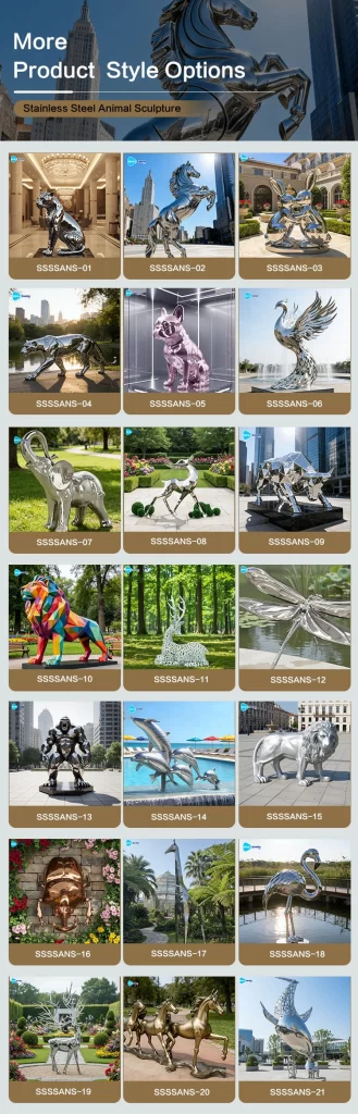 stainless steel animal sculpture