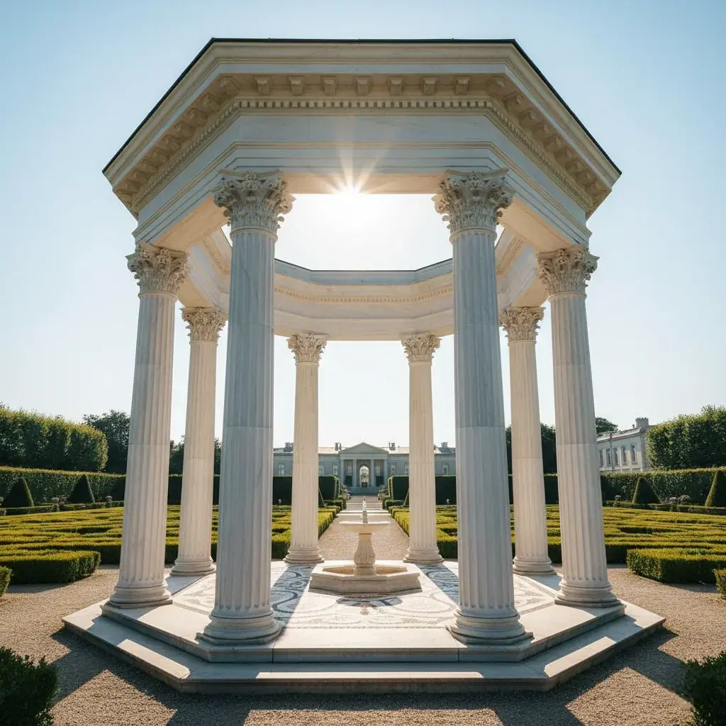 hand carved marble gazebo classical columns architectural stone 2