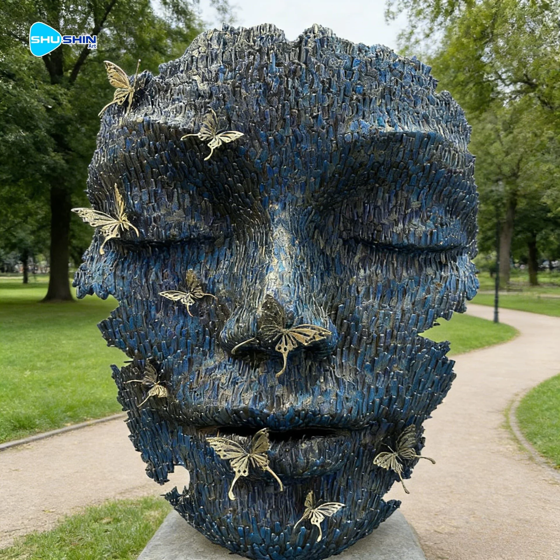 Custom Artist Bronze Face Sculpture Metal Abstract Statue With Casting Technique