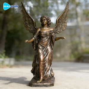 Custom Casting Angel Bronze Goddess Sculptures With Uv Printing Polished And For