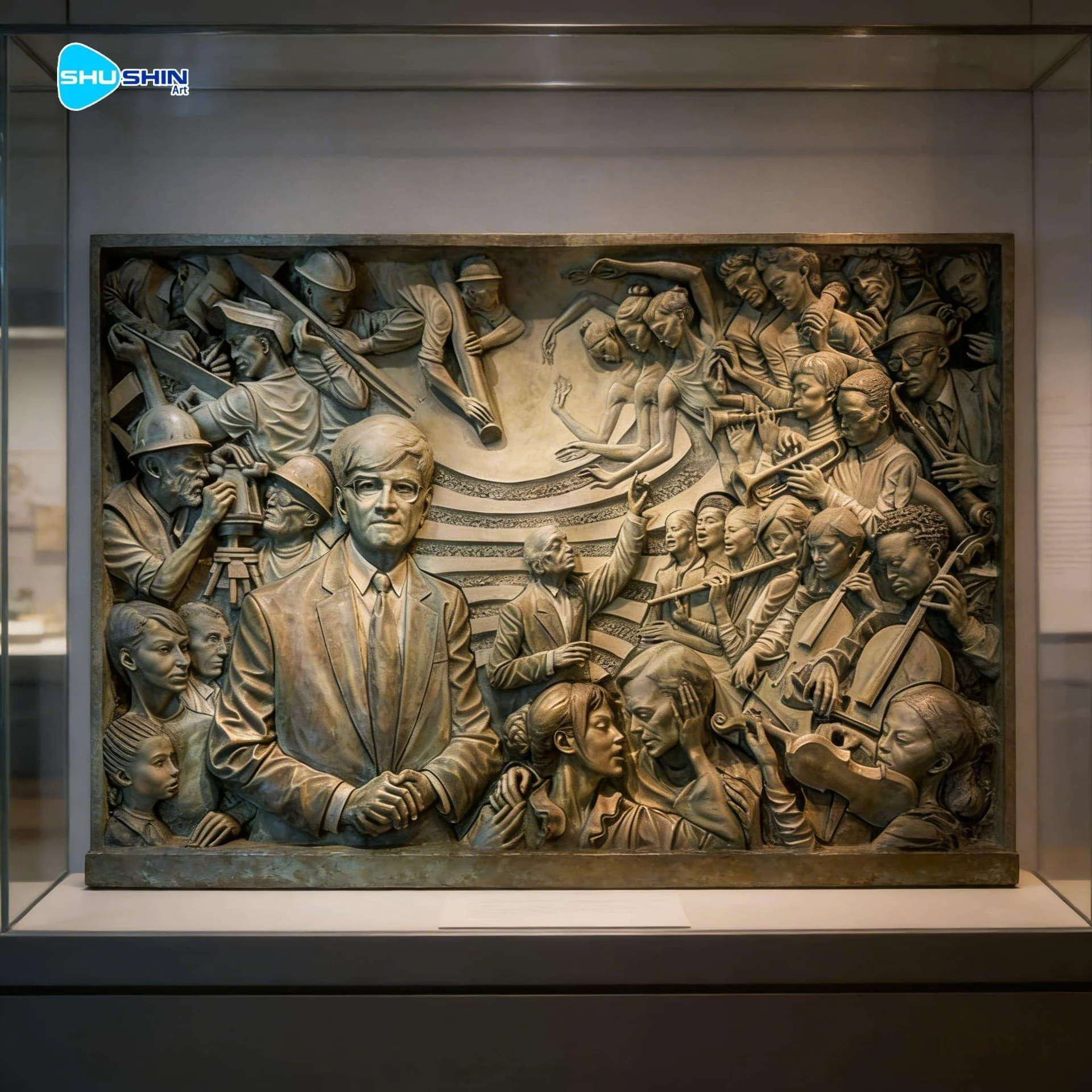 Custom Large Bronze Human Figure Relief Wall Art Classical Figurative Sculpture