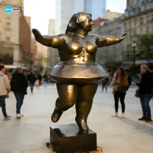 Custom Size Garden Outdoor Modern Traditional Bronze Casting Metal Sitting Fat W