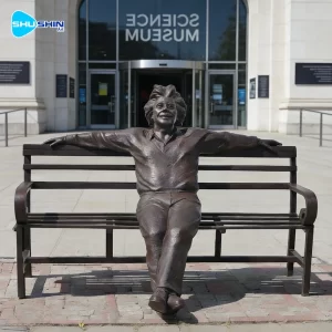 Custom Made Life Sized Bronze Albert Einstein Statue Stool Model Casting Techniq