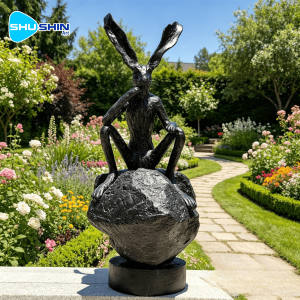 Customized Outdoor Modern Rabbit Statue Metal Cast