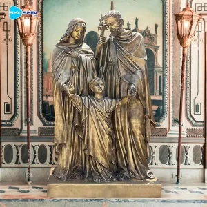 Customized Size Cast Bronze Holy Family Statue Catholic Art For Home Altars Chr