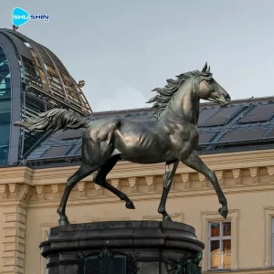 Decorative Large Outdoor Modern Garden Bronze Jump Horse Statue Custom Printed M
