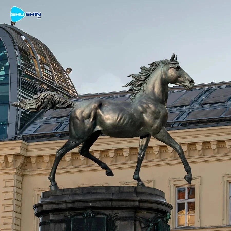 Decorative Large Outdoor Modern Garden Bronze Jump Horse Statue Custom Printed M