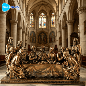 Hand Carved Religious Gothic Church Marble Statue 
