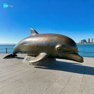 Large Seaside Bronze Dolphin Statue Casting Sculpture For Art Collectibles