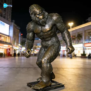 Life Size Customized Bronze Bigfoot Ape Sculpture Traditional Garden Decor Art C