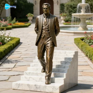 Life Size Modern Bronze Seated Man Sculpture Urban Street Art Statue For Outdoor