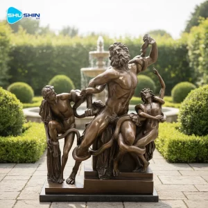 Life Sized Ancient Greek Bronze Casting Model Sculpture Of Laocoon And His Son A