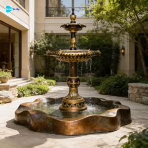 Luxury Outdoor Bronze Garden Fountain Classical 3 Tier Water Fountain For Courty