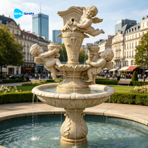 Outdoor Garden Marble Fountain Baby Angel European