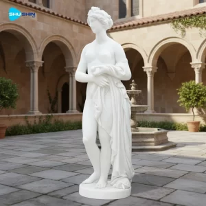 Marble Classical European Marble Sculpture Of A Greek Goddess Handcrafted For Indoor Li