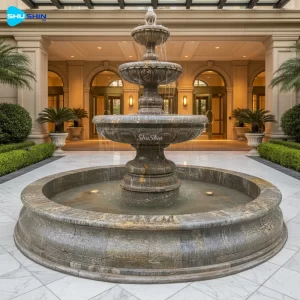 Marble Custom Granite Fountain Natural Stone Solid Hand Carved Luxurious Classic Outdoo