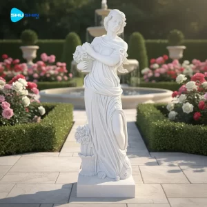 Marble Custom Handmade Elegant Garden Home Decoration Life Size Natural White Marble Cl