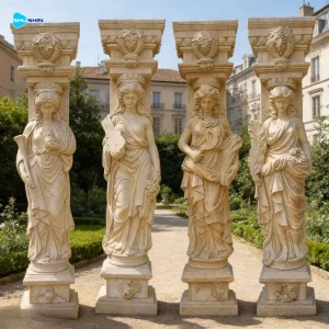 Marble Decorative Travertine Marble Hand Carved European Design Natural Stone Figure Ga