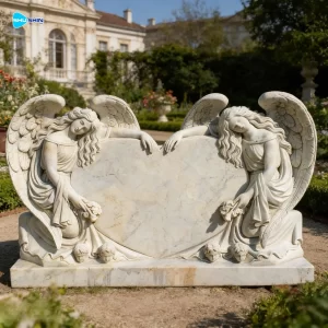 Marble European White Marble Fallen Crying Weeping Angel Statue Headstone Tombstone Mon 1