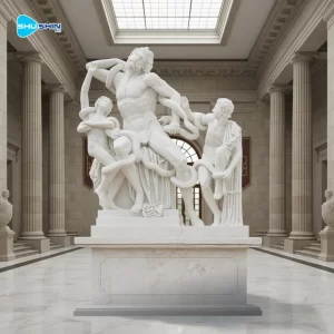 Marble Factory Custom Life Size Hand Carved Natural Marble European Design Laocoon His