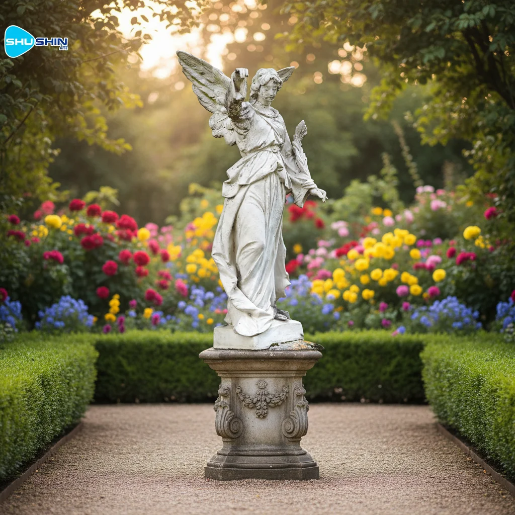 Marble Villa Garden Decoration Hand Made Natural Stone Figure Sculpture Life Size White 1