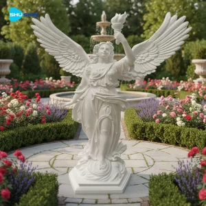Marble White European Design Handcarved Polished Granite Marble Goddess Liberty Statue 1