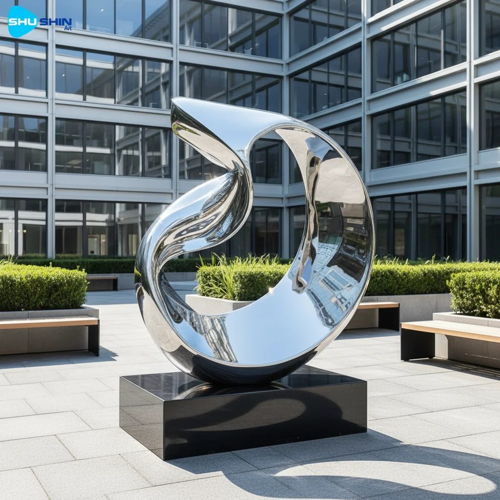 Steel Contemporary Art Metal Garden Sculpture Polished Stainless Steel Abstract Sculpt