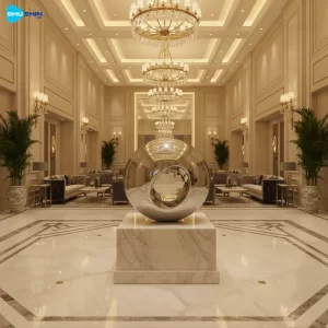 Steel Contemporary Polished Stainless Steel Irregular Shape Sculpture Sleek Art For Mo