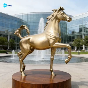 Steel Custom Design Large Stainless Steel Arabian Horse Sculpture Statue For Outdoor D