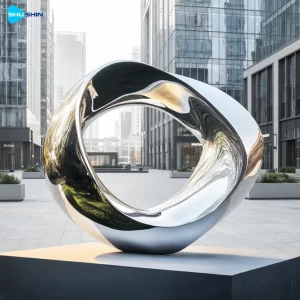 Steel Custom Infinity Spiral Stainless Steel Abstract Sculpture For Modern Outdoor Spa