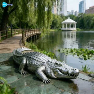 Steel Custom Polished Stainless Steel Cross Design Large Outdoor Geometric Crocodile S