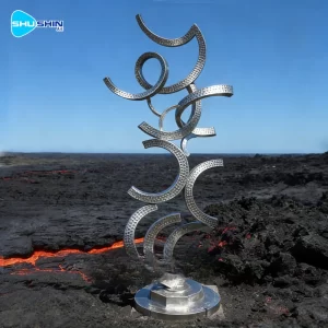 Steel Custom Polished Stainless Steel Modern Abstract Sculpture For Outdoor Home Decor