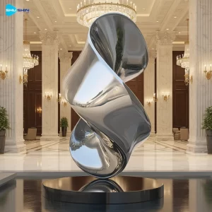 Steel Custom Size Polished Stainless Steel Abstract Sculpture Contemporary Fashion Out