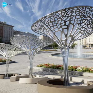 Steel Customized Polished Modern Fashion Stainless Steel Abstract Tree Sculpture