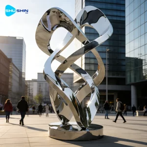 Steel Customized Polished Stainless Steel Modern Cross Abstract Statue Model For Outdo