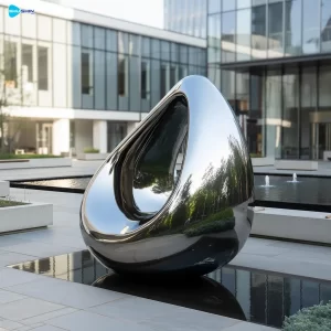 Steel Elegant Polished Stainless Steel Abstract Sculpture Fashion Contemporary Outdoor