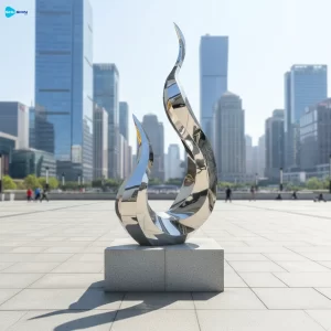 Steel Gleaming Custom Modern Polished Stainless Steel Teardrop Sculptures Reflective M