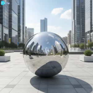 Steel High Quality Polished Large Stainless Steel Ball Sculptures Outdoor Park Landsca