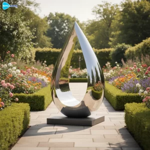 Steel Hollow Grace Modern Polished Stainless Steel Sculpture Art Elegance Outdoor Yard