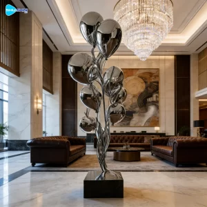 Steel Hot Sale Modern Polished Stainless Steel Balloon Sculpture Outdoor Garden Art Cu