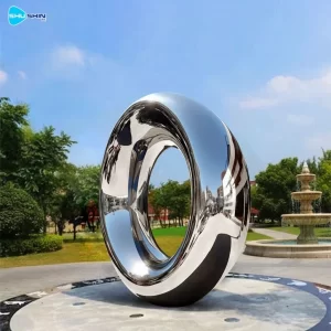 Steel Large Irregular Fashion Polished Stainless Steel Landscape Sculpture
