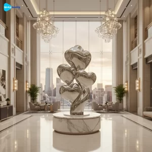 Steel Large Modern Decorative European Style Abstract Landscape Polished Stainless Ste