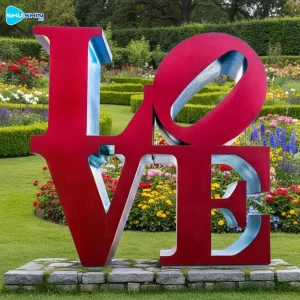 Steel Large Polished Stainless Steel Love Letter Sculpture Modern Art For Outdoor Wedd