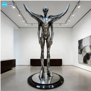 Steel Luxury Modern Design Polished Stainless Steel Customized Alien Sculpture