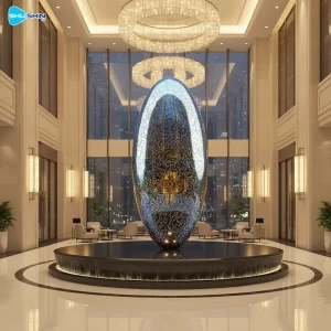 Steel Modern Outdoor Illuminated Polished Stainless Steel Sculpture With Customizable 