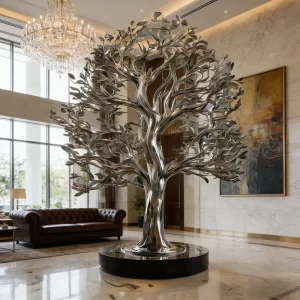 Steel Modern Outdoor Large Stainless Steel Landscape Tree Sculptures Gift Art