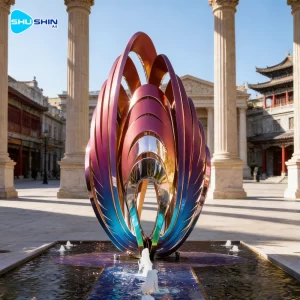Steel Modern Polished Stainless Steel Cross Abstract Sculpture Model For Outdoor Comme