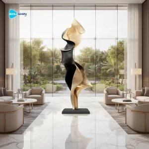 Steel Modern Polished Stainless Steel Model Abstract Sculpture Large Outdoor Garden An