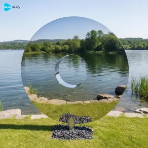Steel Modern Sky Mirror Large Customized Polished Stainless Steel Abstract Disc Sculpt